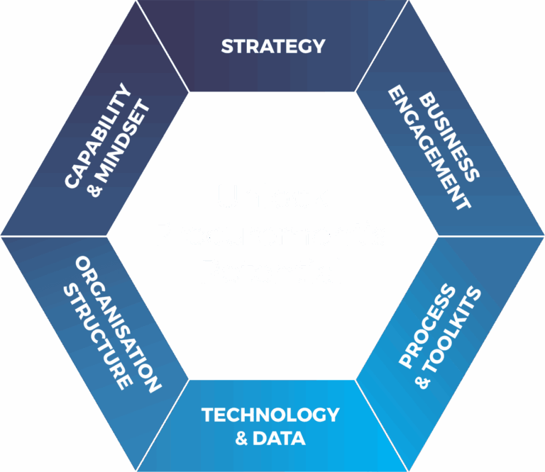 Strategy, Business Engagement, Process & Toolkits, Technology & Data, Organisation Structure, Capability Mindset