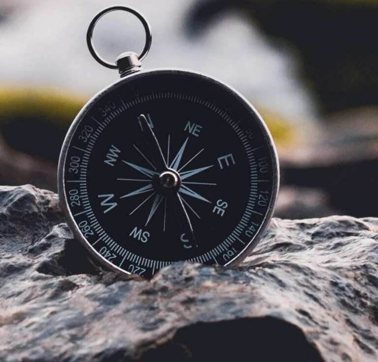 compass on rock navigation